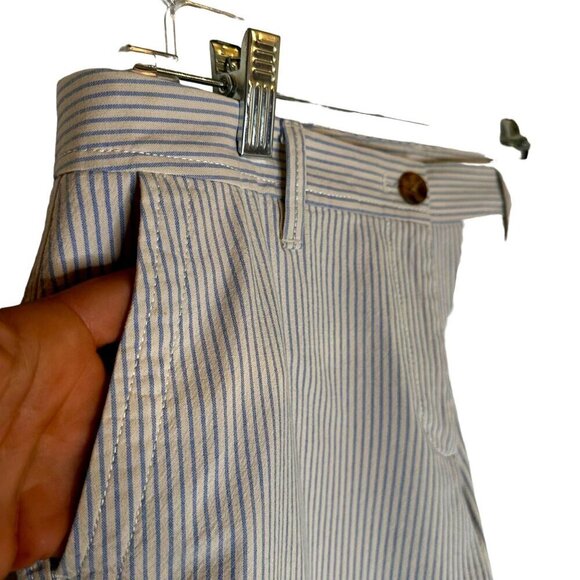 5 for $40
Talbots relaxed chino sz 6p blue pin striped beige capris - Picture 2 of 11